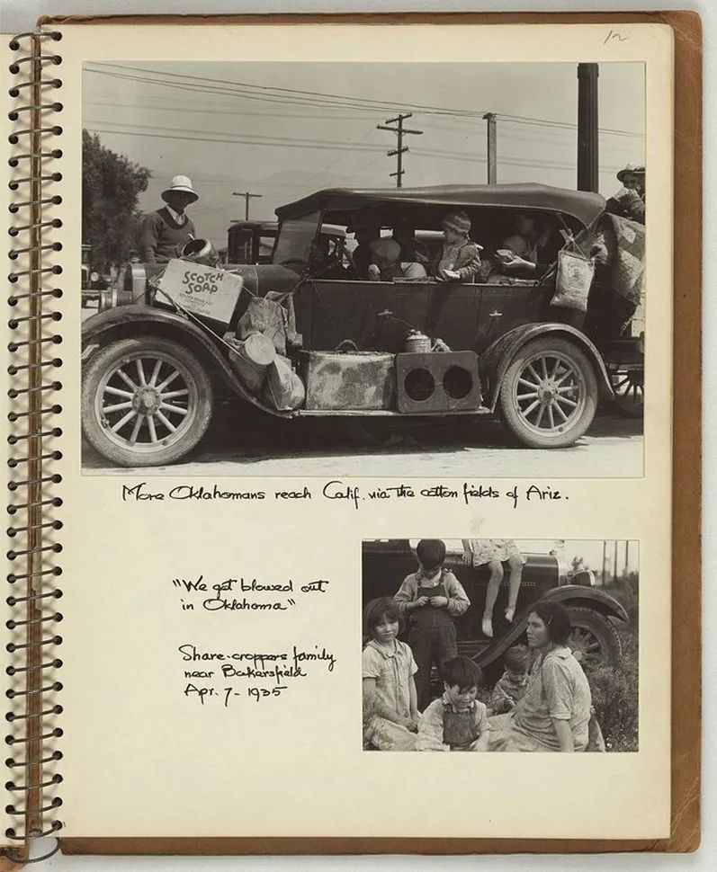 保罗·舒斯特·泰勒和多萝西·兰格《向加州迁移的干旱难民》，1935年3月15日