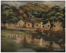 1930年《朱屺瞻画集》中的作品《寺院》
