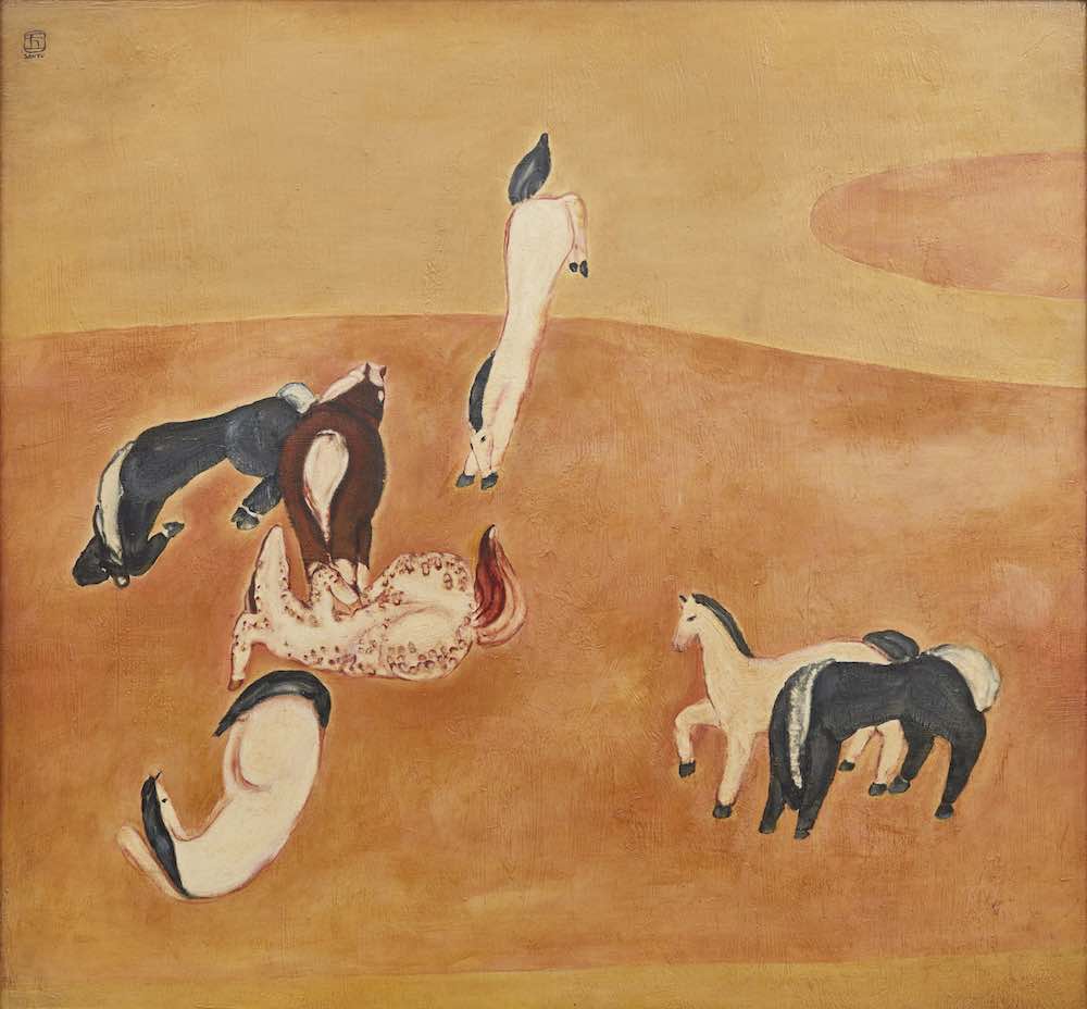 常玉《群马》纤维板油画 110×103cm 1930年代初