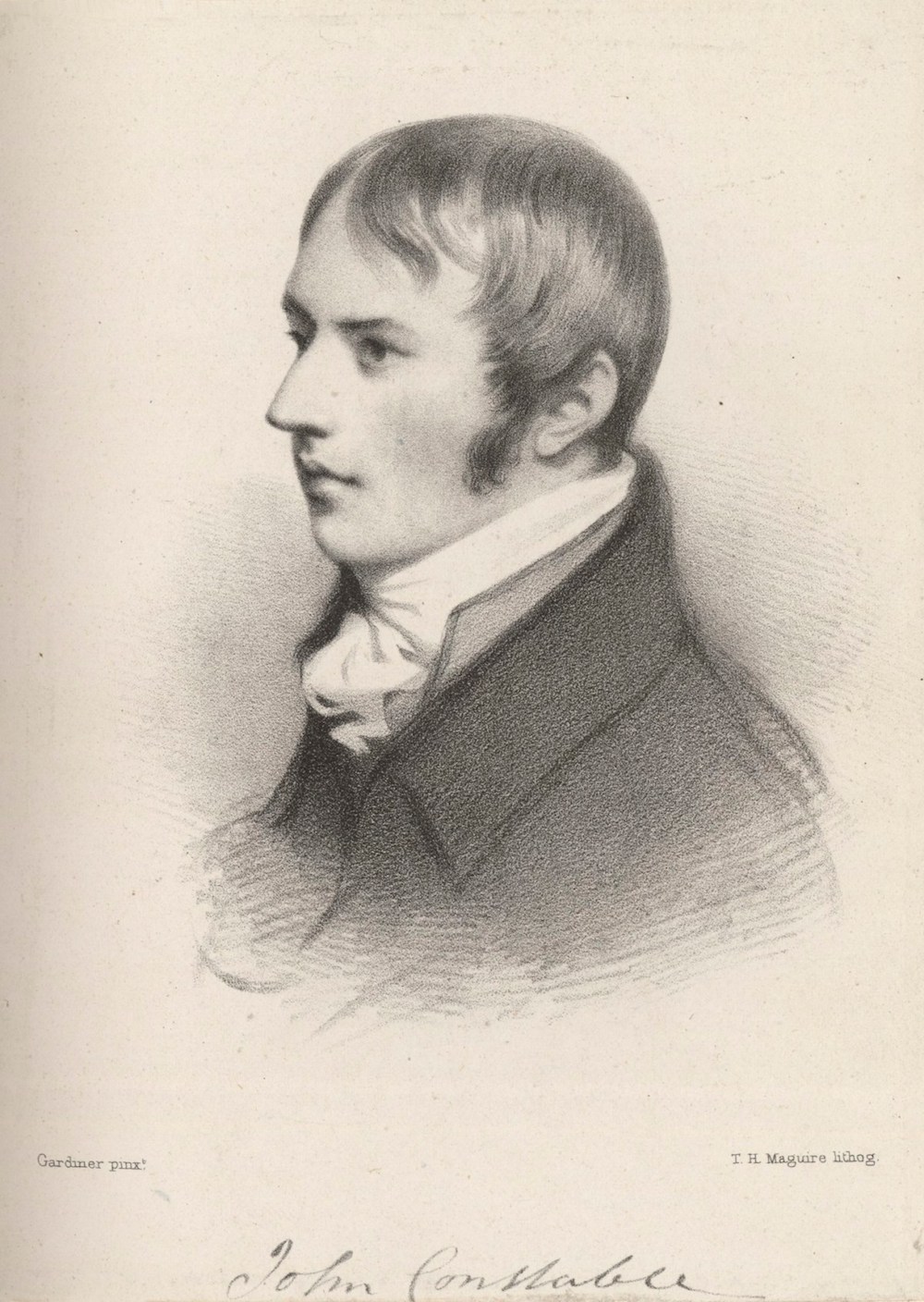 20岁的约翰·康斯特勃肖像，绘于1837-约1840，Thomas Herbert Maguire (1821-1895)