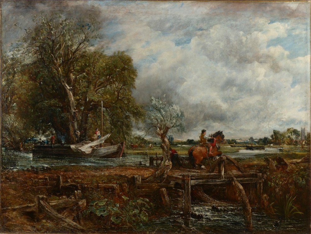 约翰·康斯特勃《跳跃的马》油画（The Leaping Horse） 1825年