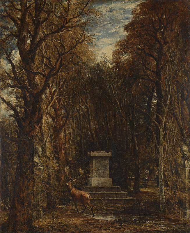 约翰·康斯特勃《艺术家记忆中的纪念碑》油画（Cenotaph to the Memory of Sir Joshua Reynolds）1833-1836年