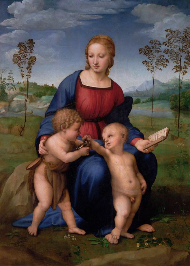 《金翅雀圣母》（复制品），拉斐尔·圣齐奥，107×77.2cm，布面油画