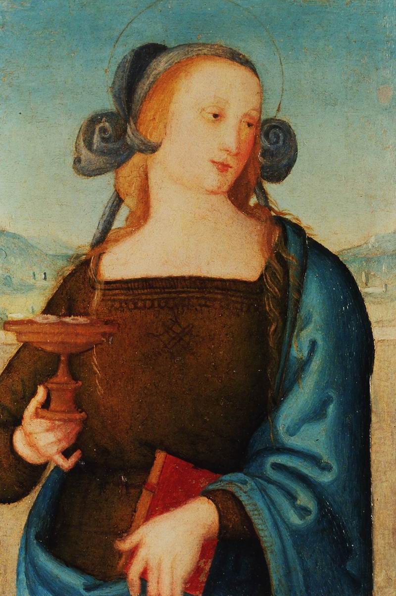 《圣露西娅》，佩鲁吉诺，40 x 27,5cm   Depth (厚) 2,5 cm， 木板油彩，1502 - 1523