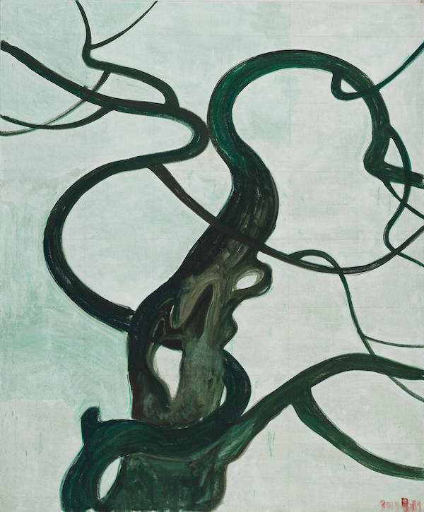 张恩利，《老树（五）》，2014，布面油画，300 x 250 cm。 ©Zhang Enli 