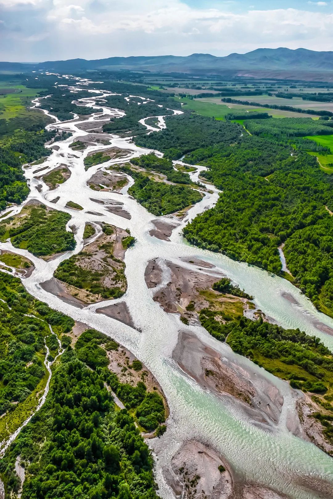 ▲ 特克斯河有着明显的辫状水系特征。摄影/樊小喆
