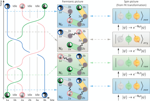 光量子模拟研究仲费米子编织和互文特性的概念图