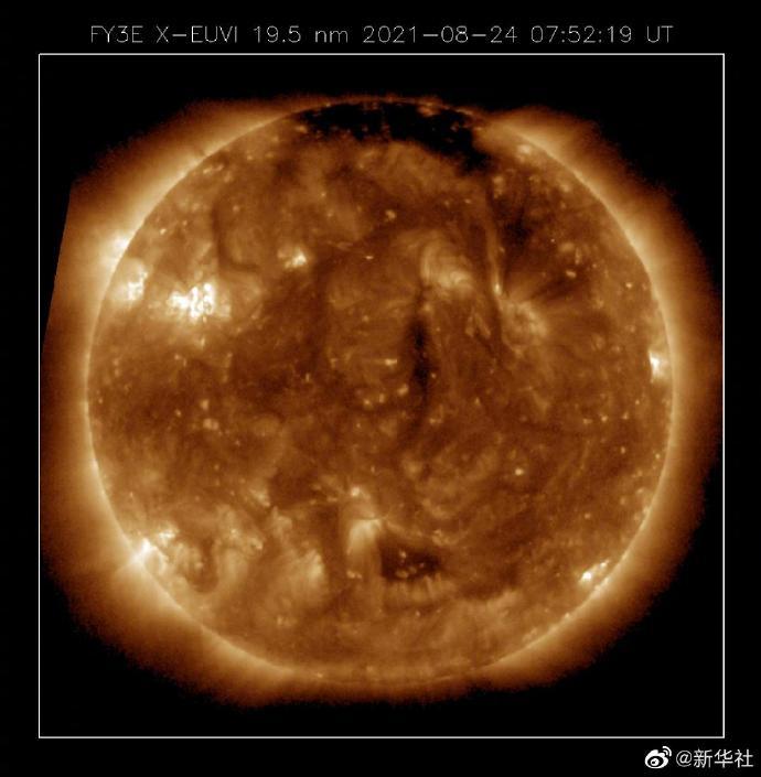 风云三号E星太阳极紫外图像。图/国家卫星气象中心