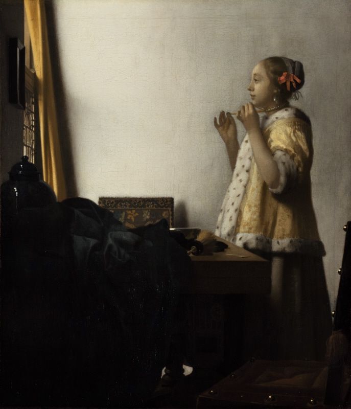 维米尔，《戴珍珠项链的女人》, 1663-1665，柏林国家博物馆藏