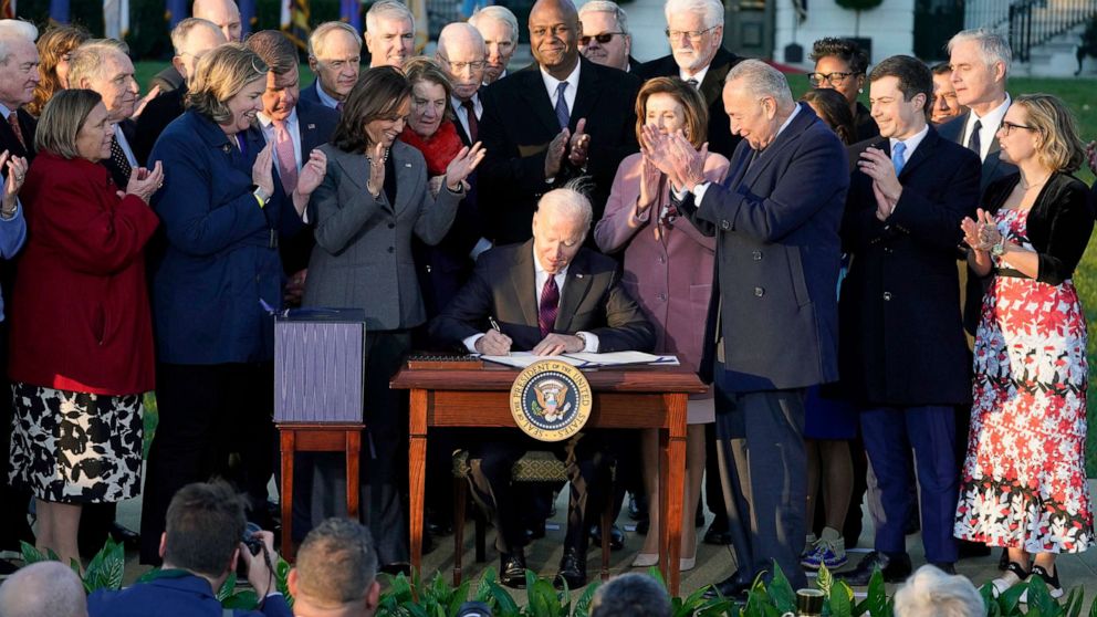 PHOTO: President Joe Biden signs the 