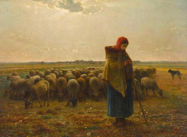 米勒《牧羊女》