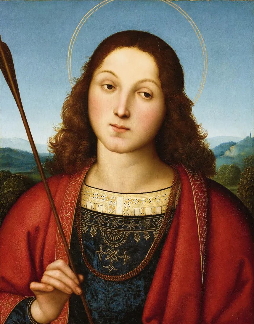 正在东一美术馆展出的“意大利卡拉拉学院藏品展”中的拉菲尔作品《圣塞巴斯蒂安》。