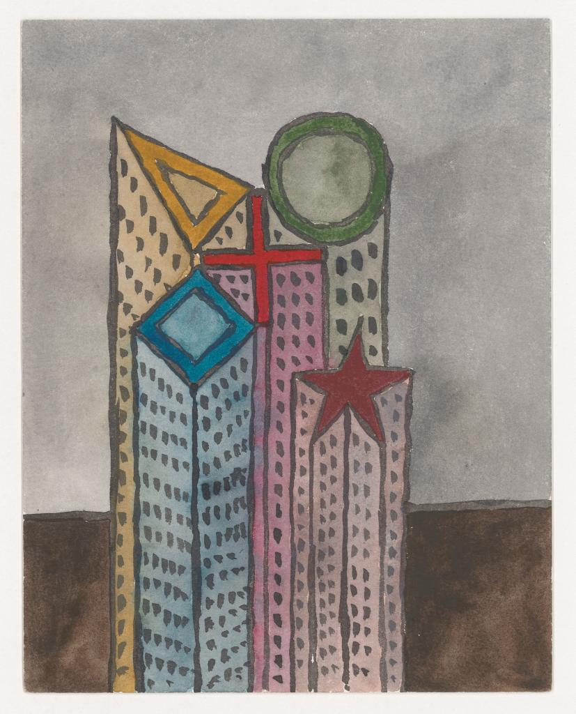 《柏林之夜：公寓》，1989，纸上水彩，27.1x21.5cm。约翰·海杜克基金会和加拿大建筑中心供图。 ©CCA