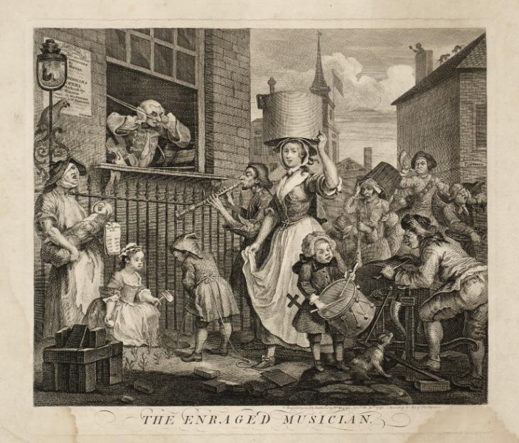 荷加斯，《愤怒的音乐家（The Enraged Musician）》，1741年
