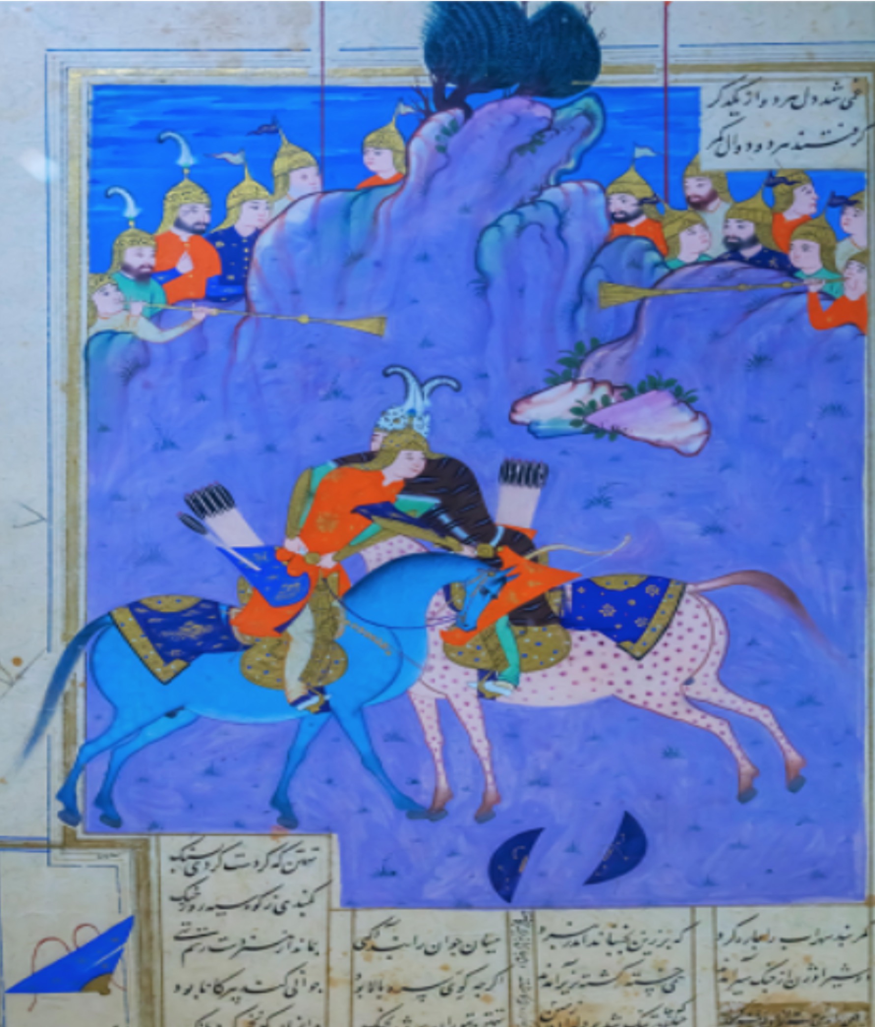 列王纪之鲁斯塔姆与苏赫拉布战役 （礼萨·阿巴斯细密画博物馆供，1576）