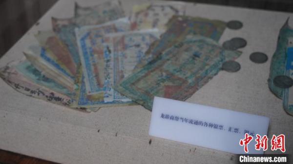 龙游商帮曾流通的各类银票、汇票、银元。　董易鑫 摄