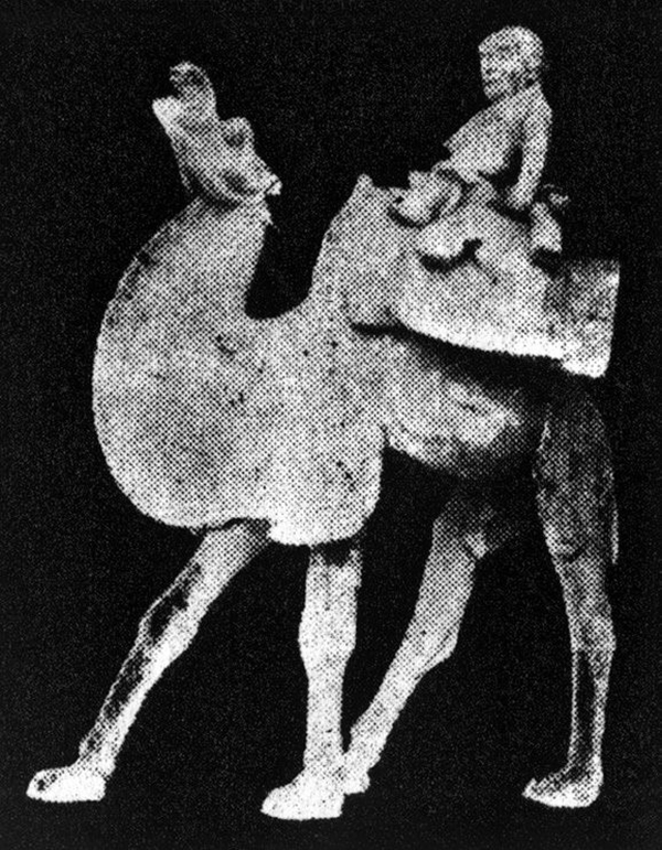 图十三   唐老年胡妇骑驼俑 1960年山西长治出土