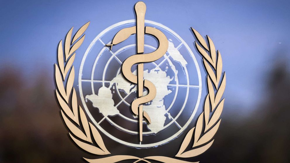 PHOTO: The logo of the World Health Organization (WHO) is pictured on the facade of the WHO headquarters.