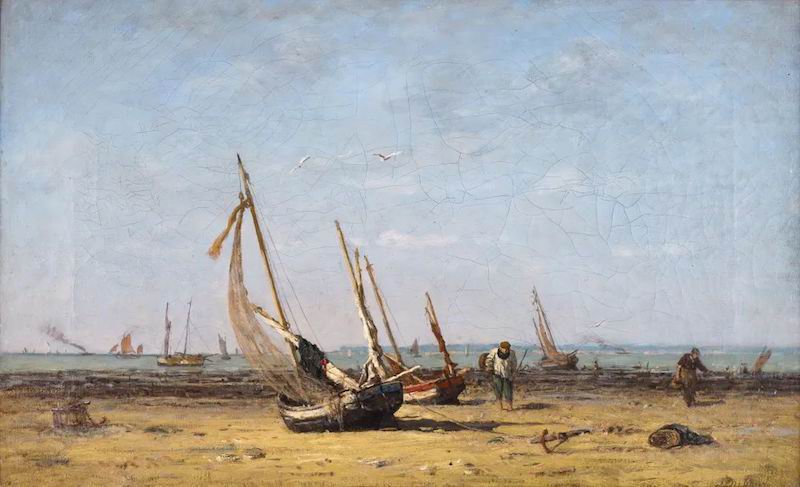 路易-亚历山大·杜布尔，《翁弗勒尔，拉蒂耶海滩》，布面油画，1862，法国诺曼底绘画协会收藏