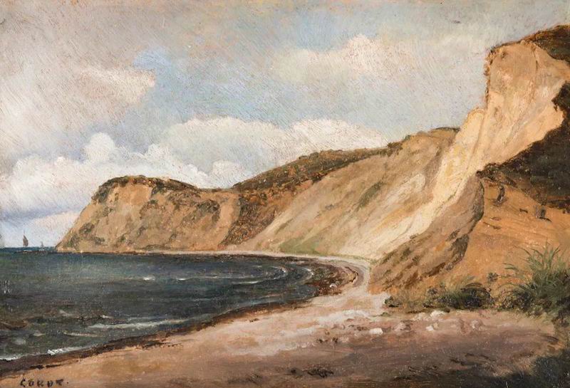 卡米耶·柯罗，《特鲁维尔附近的峭壁》，1825