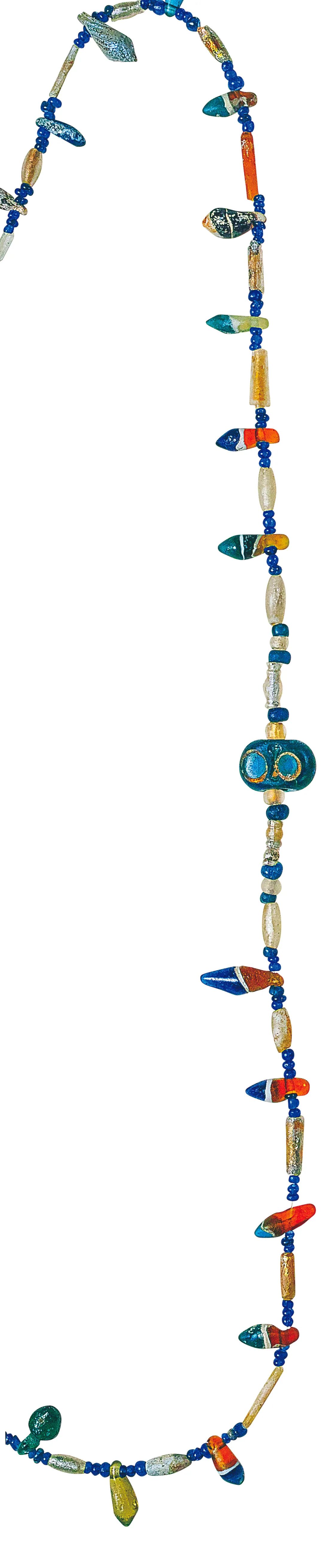 金箔玻璃串珠项链，东地中海地区-伊朗，公元前3世纪-公元3世纪