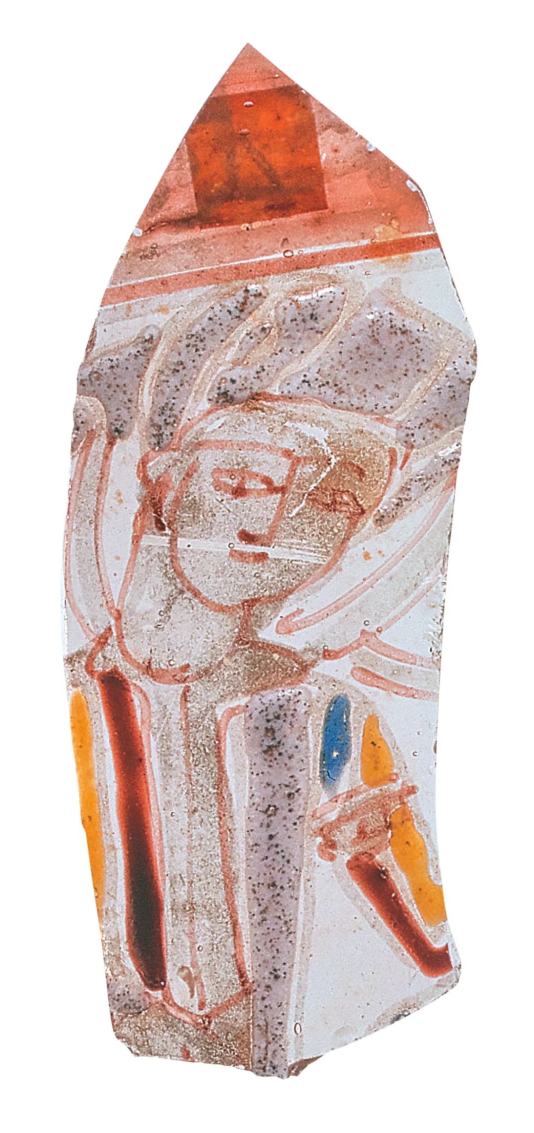 珐琅彩玻璃片，叙利亚，伊斯兰时期，公元13-14世纪