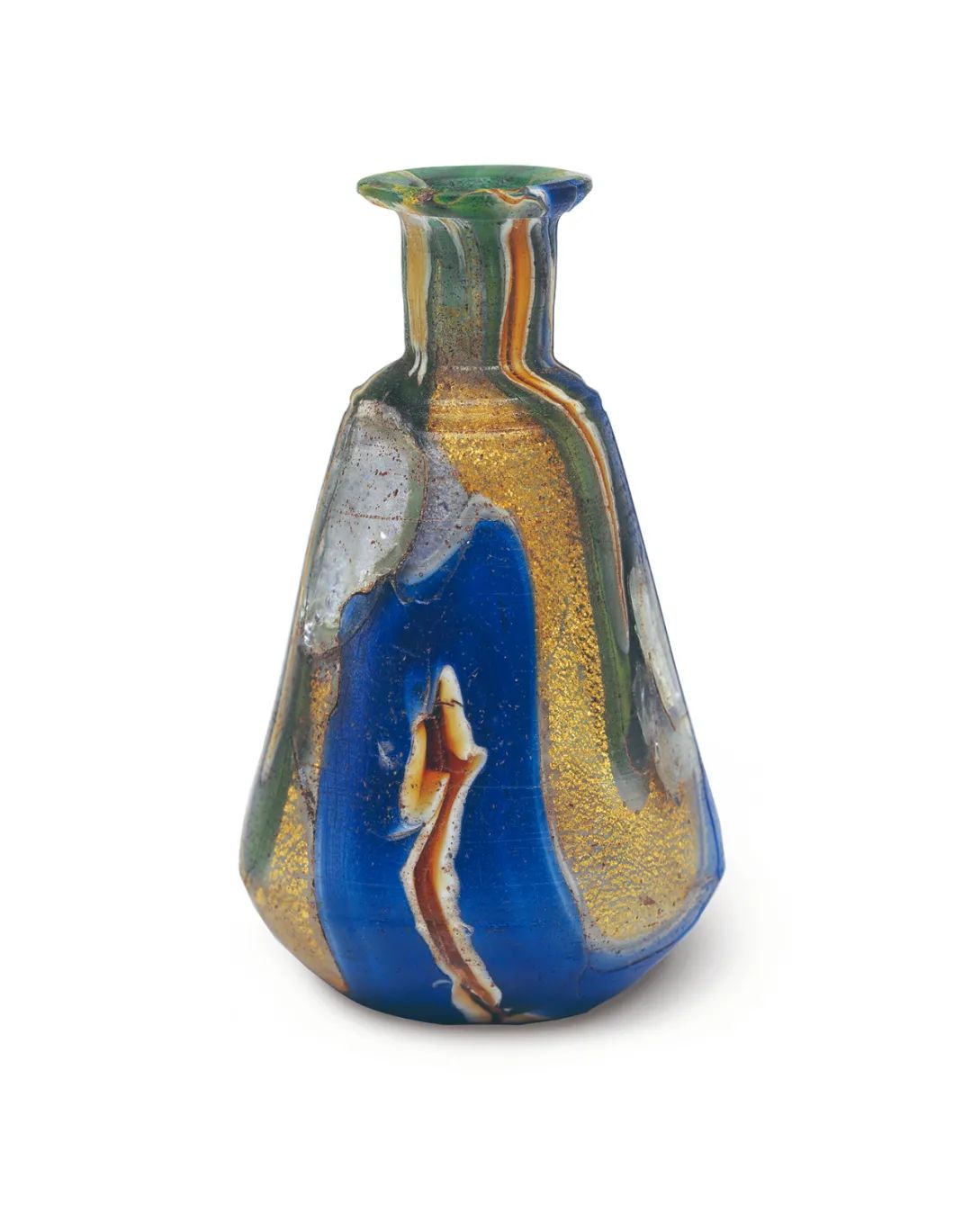 夹金玻璃瓶，意大利，罗马帝国早期，公元前1-公元1世纪