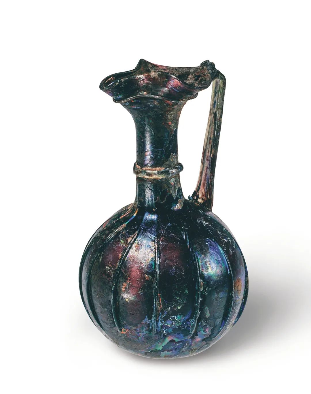 肋纹单把瓶，东地中海地区，罗马帝国后期，公元4世纪