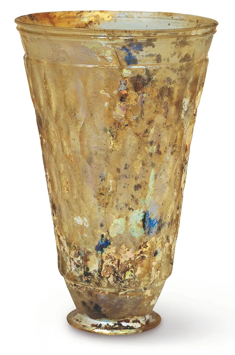 磨花装饰杯，东地中海地区，罗马帝国初期，公元1-2世纪