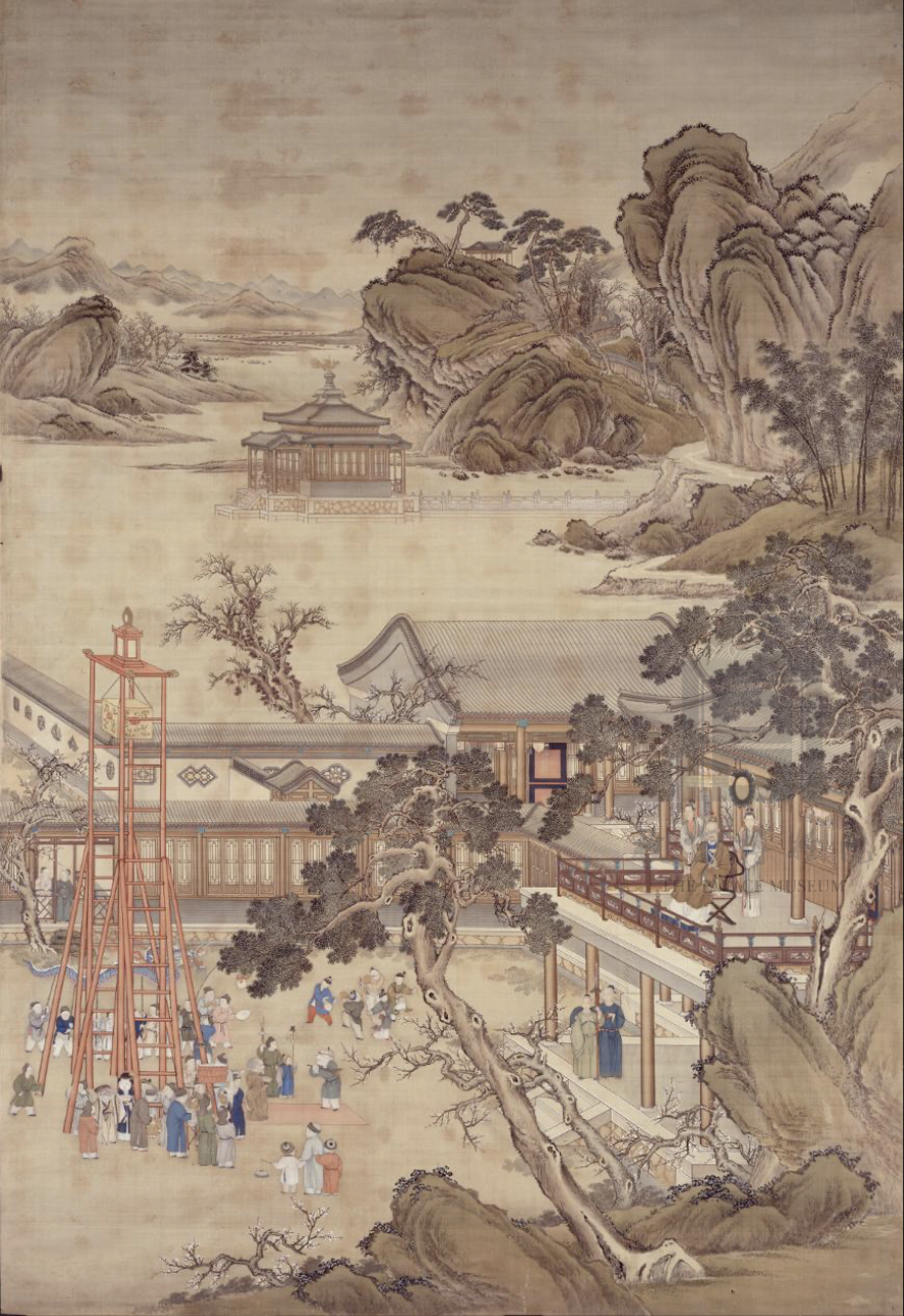 清《乾隆帝元宵行乐图轴》 绢本设色 北京故宫博物院藏