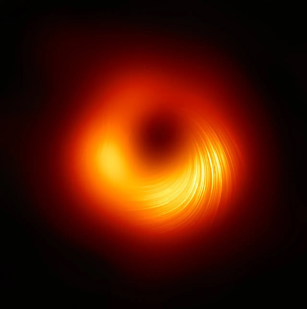 偏振光下M87超大质量黑洞图像
