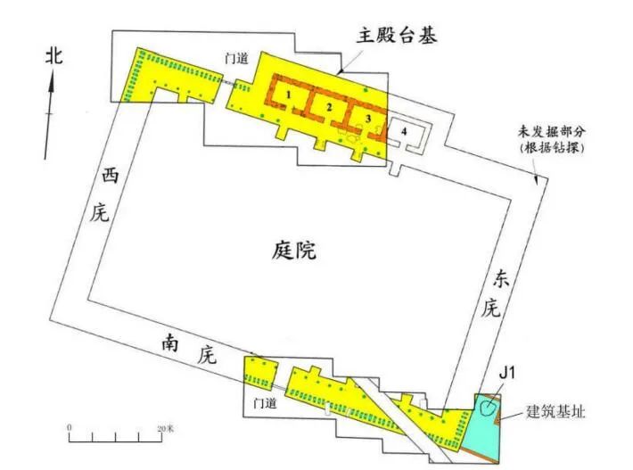 图四  洹北商城二号基址及东厨位置平面图