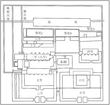 图三  偃师商城宫城及东厨位置平面图