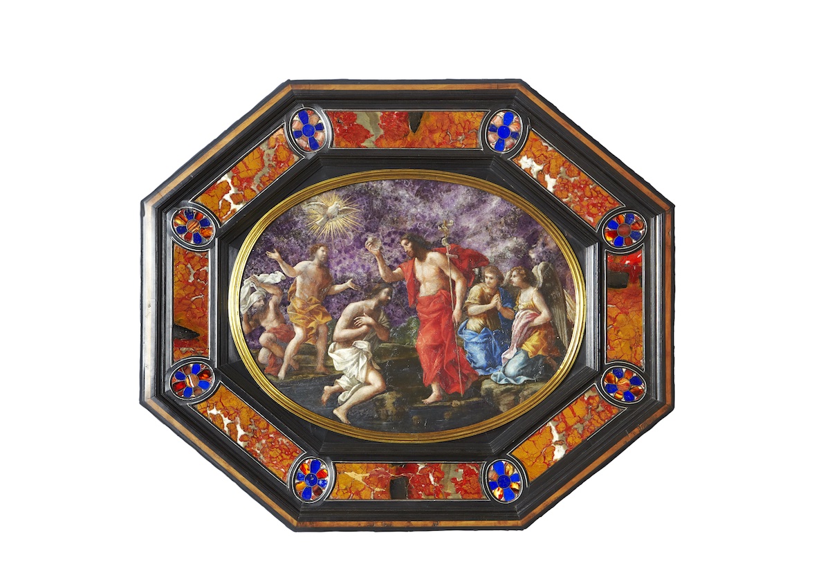菲利波·劳里（Filippo Lauri）《基督受洗图》17世纪中后期 绘于紫水晶