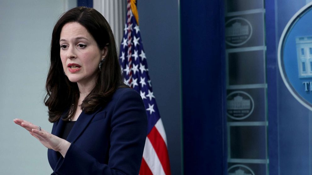 PHOTO: Deputy National Security Advisor for Cyber and Emerging Technology Anne Neuberger speaks during a White House daily press briefing at the White House on March 21, 2022.