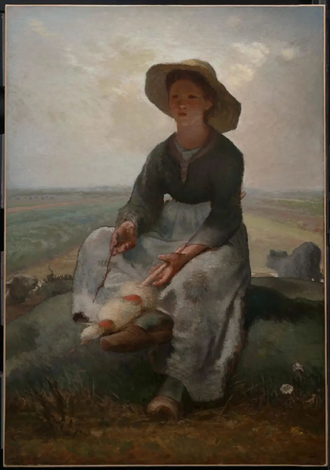 《年轻的牧羊女》，让·弗朗索瓦·米勒，约1870年至1873年，布面油画