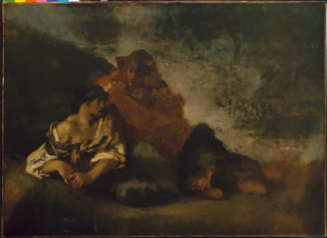《两个斜倚着的人》，让-弗朗索瓦·米勒，约1848年，布面油画