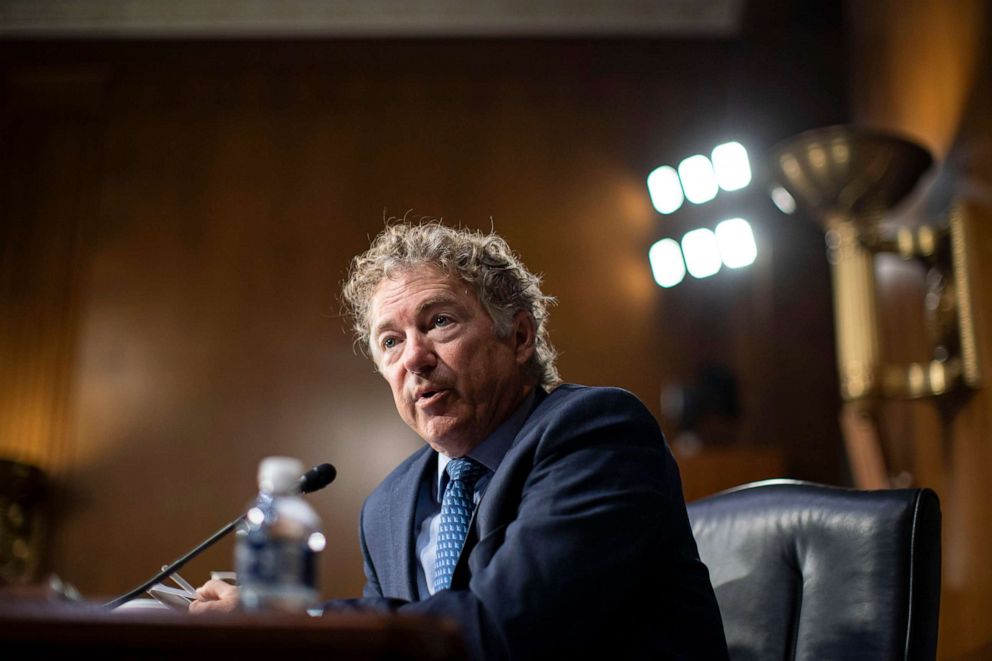PHOTO: Sen. Rand Paul speaks during a Senate Foreign Relations committee hearing on the Fiscal Year 2023 Budget in Washington, April 26, 2022.