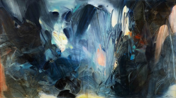 朱德群《迎风》 油画画布，1989年作，200 x 360 公分 成交价：34,255,000 港元