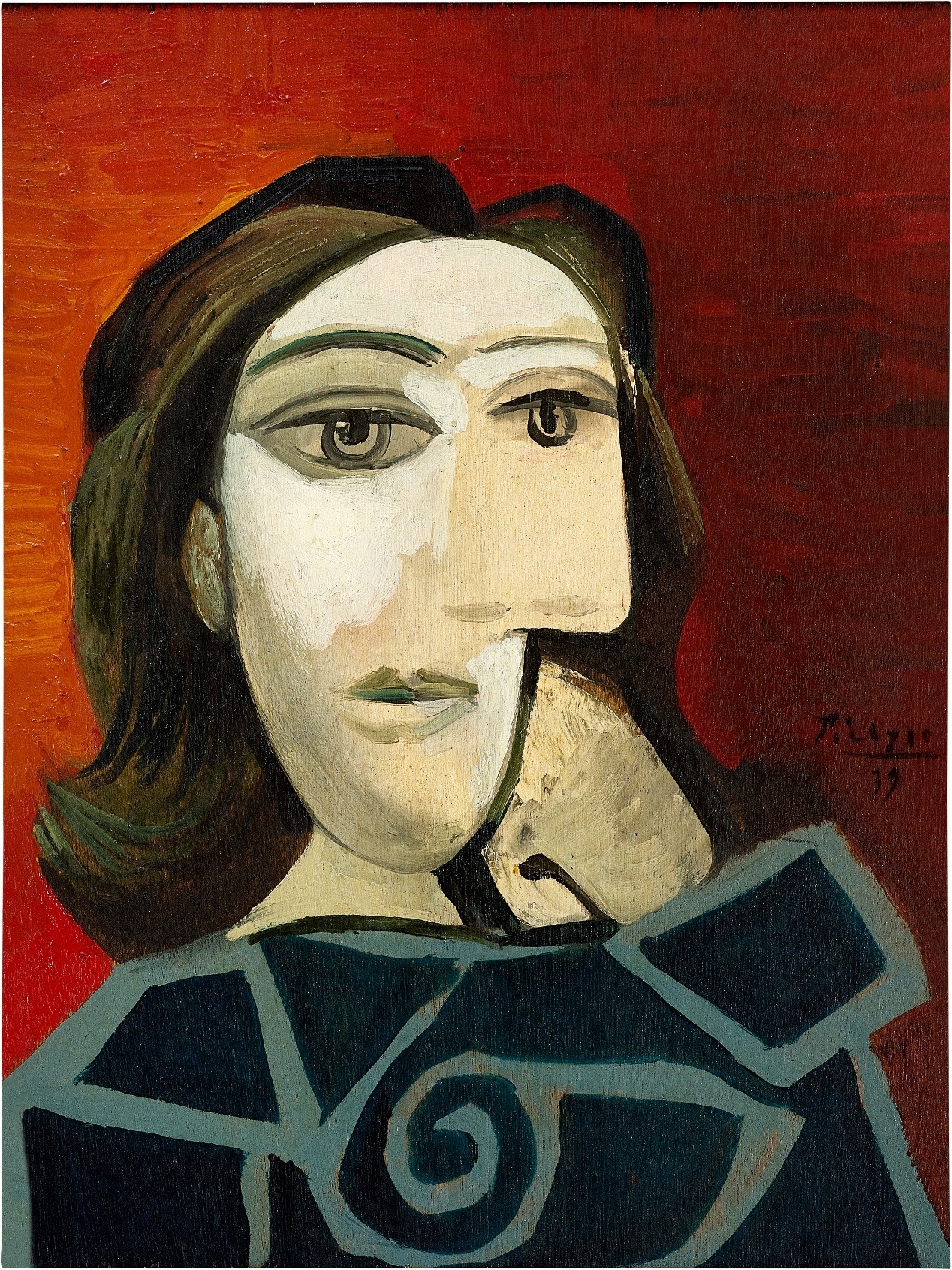 巴布罗‧毕加索《多拉・玛尔》 油画木板，1939年作，60 x 45.5 公分 成交价：169,420,000 港元 毕加索亚洲拍卖第二高价