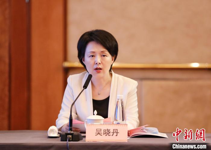 淮安市委常委、统战部部长吴晓丹在推介会上讲话。　谭鑫 摄