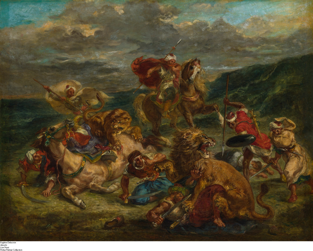 《猎狮》，欧仁·德拉克罗瓦，1860/61年，芝加哥艺术博物馆， 馆藏编号：1922.404