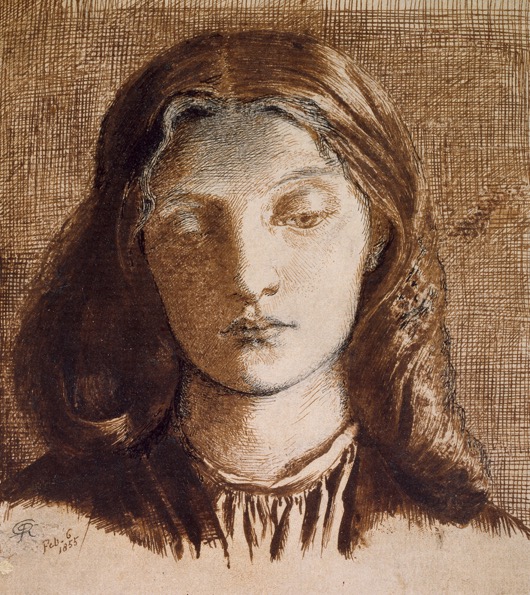 罗塞蒂，《伊丽莎白·西达尔肖像》，1855年