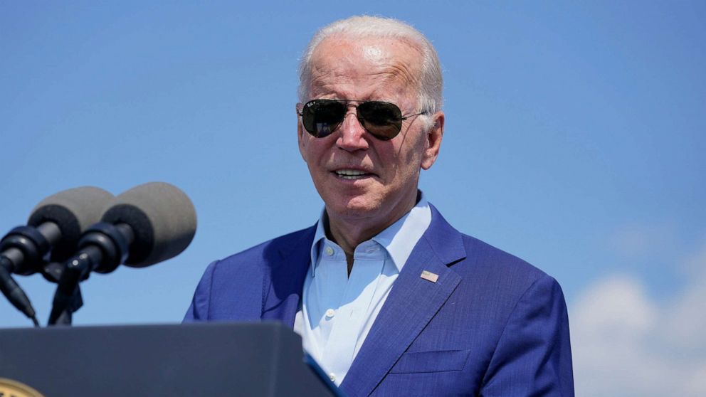 PHOTO: President Joe Biden speaks about climate change and clean energy at Brayton Power Station, on July 20, 2022, in Somerset, Mass.