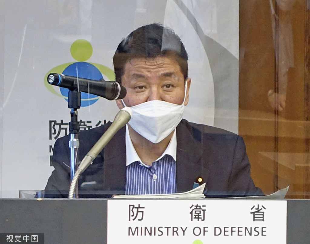 当地时间2022年7月26日，日本东京，日本防卫大臣岸信夫出席新闻发布会。  视觉中国 图