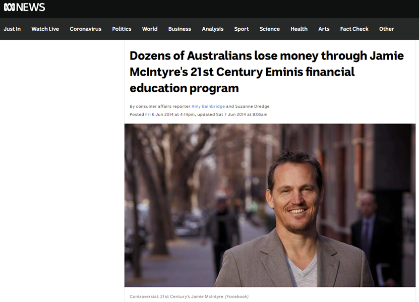 澳洲广播公司报道，数十名澳大利亚人在投资“21世纪教育”出售的虚拟股市交易项目后损失惨重。