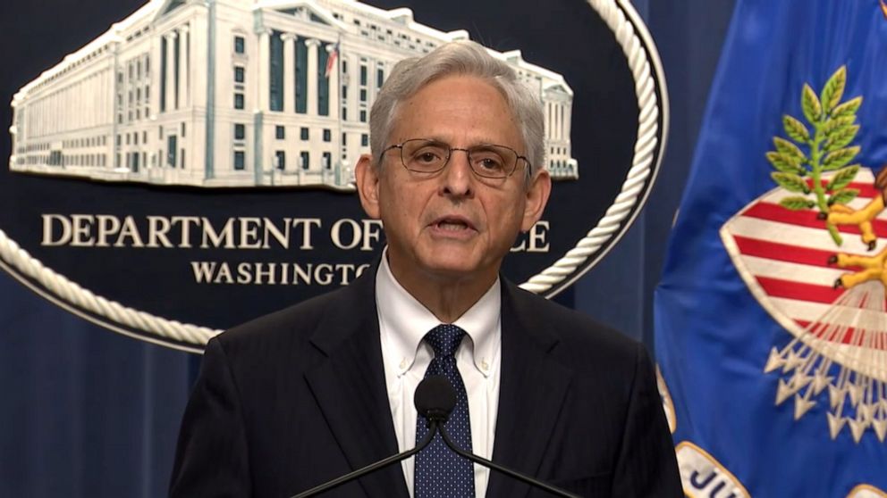 PHOTO: Attorney General Merrick Garland speaks during a news conference at the Department of Justice in Washington, D.C., on Aug. 11, 2022.