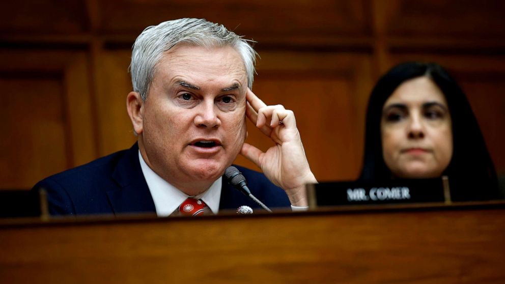 PHOTO: FILE - House Oversight Committee Chairman James Comer speaks on Capitol Hill, March 08, 2023 in Washington, DC.