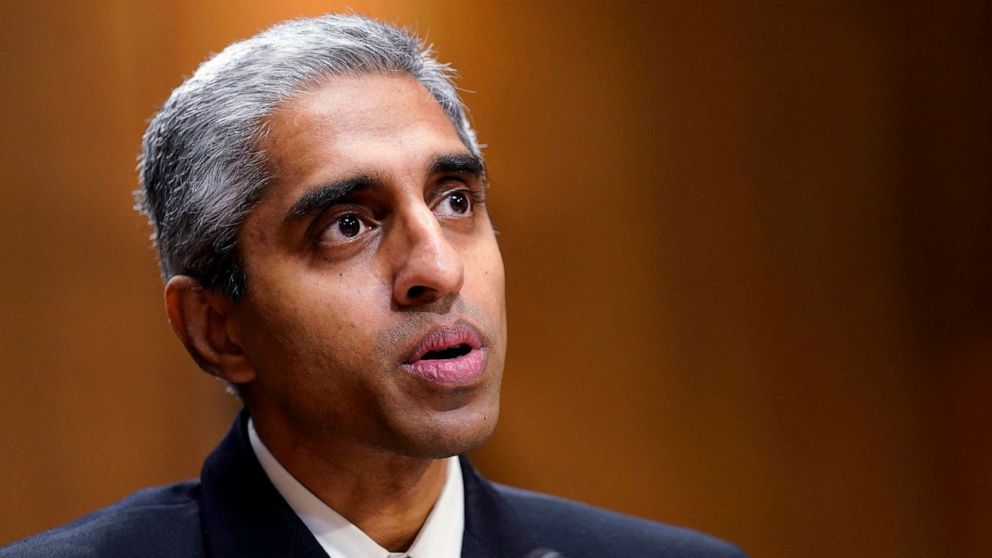 PHOTO: FILE - Surgeon General Dr. Vivek Murthy testifies before the Senate Finance Committee on Capitol Hill in Washington, Feb. 8, 2022.