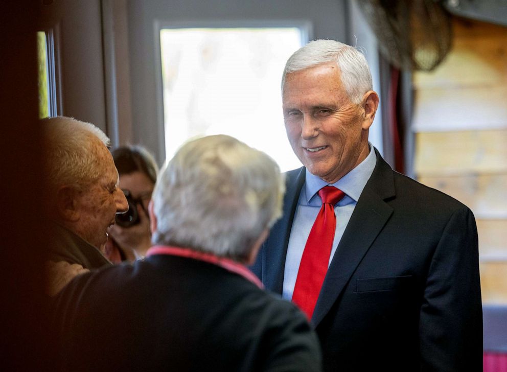 PHOTO: Former Vice President Mike Pence greets guests at a 